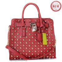 michael kors hamilton studded leer groot rood bakken Portemonnees jxo8e507